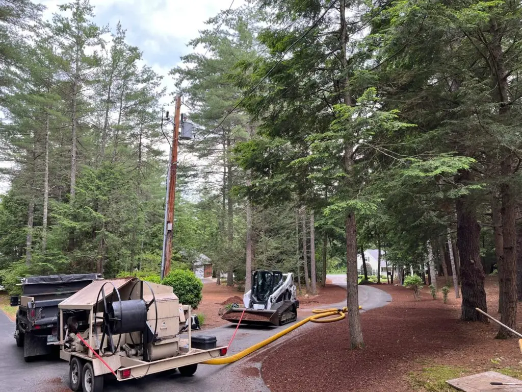 Bark mulch blowing in NH